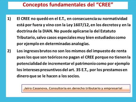 Conceptos fundamentales del “CREE”