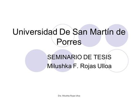 Universidad De San Martín de Porres
