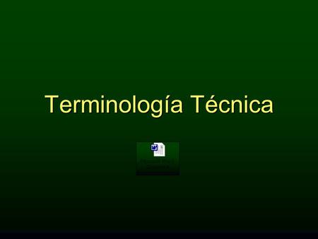 Terminología Técnica.