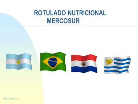 ROTULADO NUTRICIONAL MERCOSUR MRR –Abril 2004. Un poco de historia….  1994: RESOLUCIÓN GMC 18/94  Fue la primera reglamentación sobre rotulado nutricional.