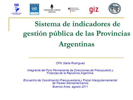 Sistema de indicadores de gestión pública de las Provincias Argentinas