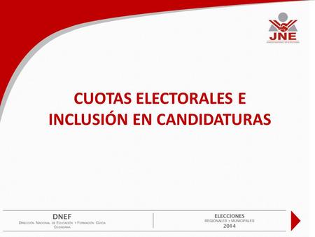CUOTAS ELECTORALES E INCLUSIÓN EN CANDIDATURAS