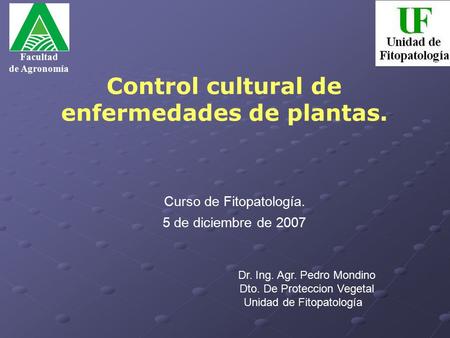 Control cultural de enfermedades de plantas.