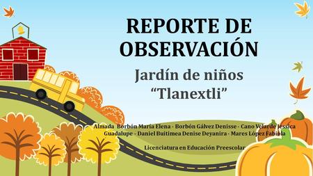REPORTE DE OBSERVACIÓN