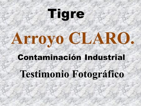 Tigre Arroyo CLARO. Contaminación Industrial Testimonio Fotográfico.