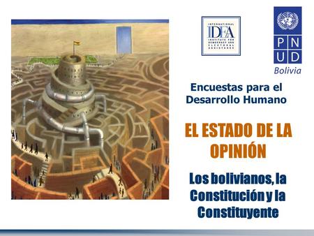 Encuestas para el Desarrollo Humano EL ESTADO DE LA OPINIÓN Los bolivianos, la Constitución y la Constituyente.