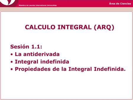 CALCULO INTEGRAL (ARQ)