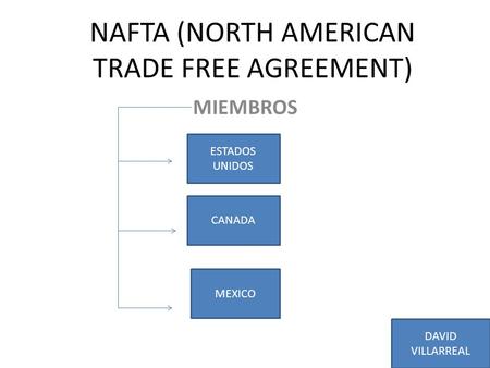NAFTA (NORTH AMERICAN TRADE FREE AGREEMENT)