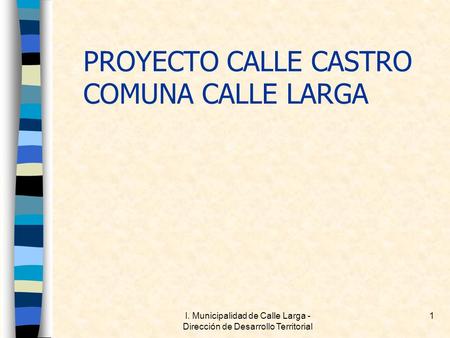 PROYECTO CALLE CASTRO COMUNA CALLE LARGA