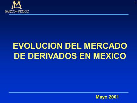 1 EVOLUCION DEL MERCADO DE DERIVADOS EN MEXICO Mayo 2001.