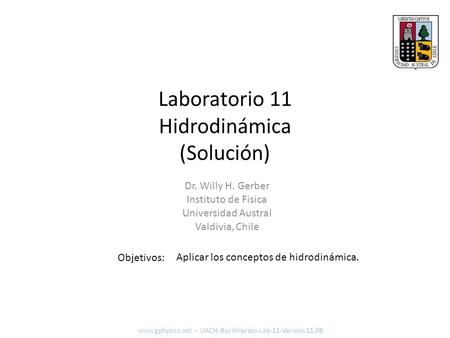 Laboratorio 11 Hidrodinámica (Solución)
