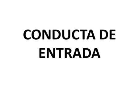 CONDUCTA DE ENTRADA.