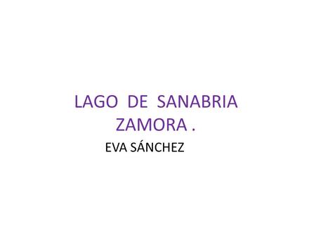 LAGO DE SANABRIA ZAMORA .