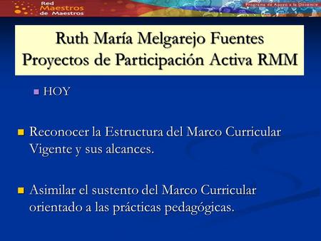 Ruth María Melgarejo Fuentes Proyectos de Participación Activa RMM