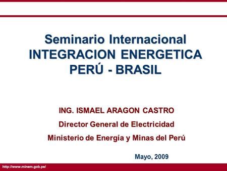 Planificación del Sector Eléctrico del Perú