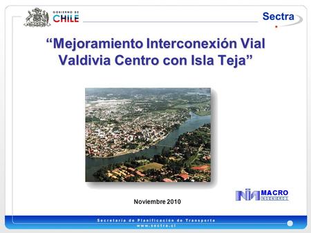 “Mejoramiento Interconexión Vial Valdivia Centro con Isla Teja”