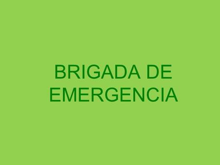 BRIGADA DE EMERGENCIA.