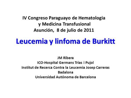 Leucemia y linfoma de Burkitt