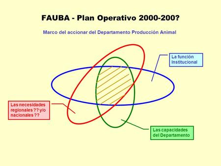 FAUBA - Plan Operativo 2000-200? Las capacidades del Departamento La función Institucional Las necesidades regionales ?? y/o nacionales ?? Marco del accionar.