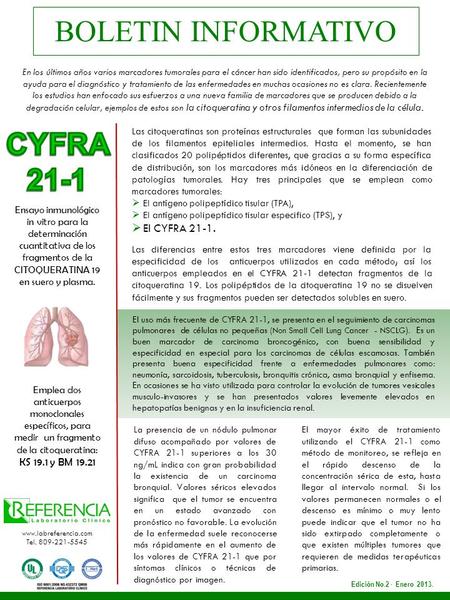 BOLETIN INFORMATIVO CYFRA 21-1 El CYFRA 21-1.