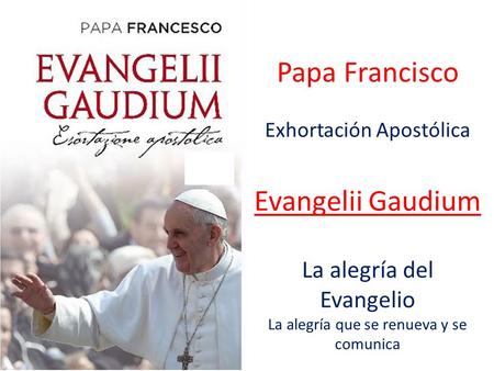 Papa Francisco Evangelii Gaudium La alegría del Evangelio