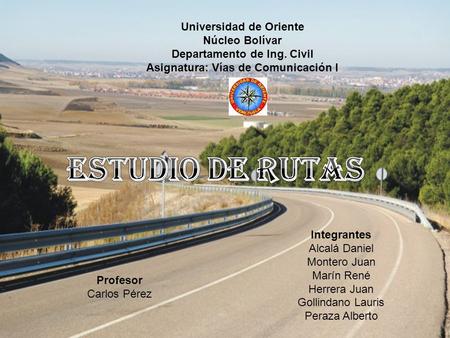 Estudio de rutas Universidad de Oriente Núcleo Bolívar