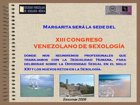 Margarita será la sede del XIII CONGRESO VENEZOLANO DE SEXOLOGÍA