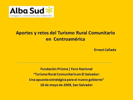 Aportes y retos del Turismo Rural Comunitario en Centroamérica