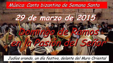 29 de marzo de 2015 Domingo de Ramos en la Pasión del Señor Domingo de Ramos en la Pasión del Señor Judíos orando, un día festivo, delante del Muro Oriental.