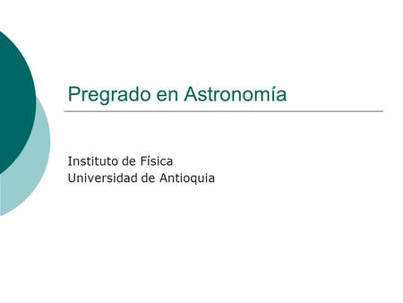Pregrado en Astronomía