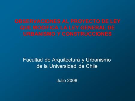 Facultad de Arquitectura y Urbanismo de la Universidad de Chile