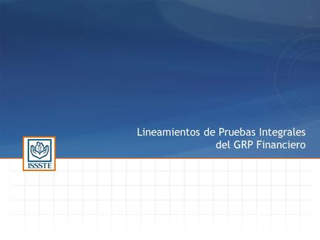 Lineamientos de Pruebas Integrales del GRP Financiero