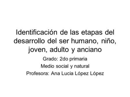 Profesora: Ana Lucia López López