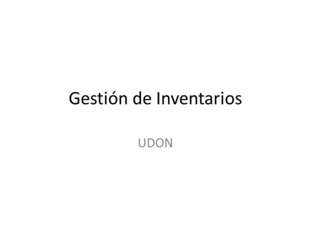 Gestión de Inventarios