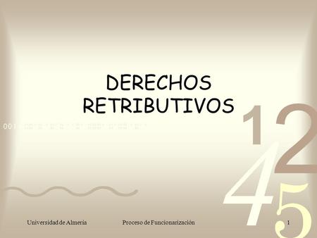 Universidad de AlmeríaProceso de Funcionarización1 DERECHOS RETRIBUTIVOS.