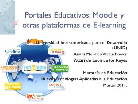 Portales Educativos: Moodle y otras plataformas de E-learning
