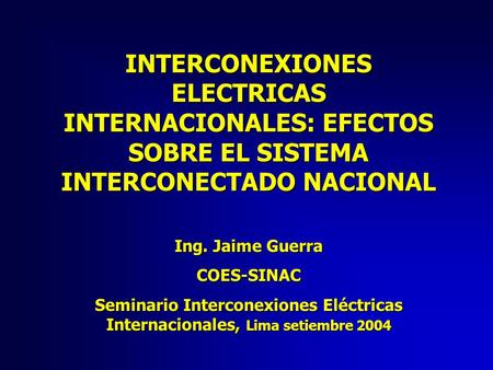 Ing. Jaime Guerra COES-SINAC