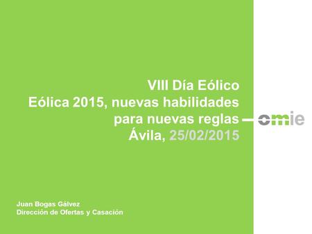 Eólica 2015, nuevas habilidades para nuevas reglas Ávila, 25/02/2015