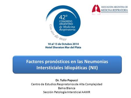 Factores pronósticos en las Neumonias Intersticiales Idiopáticas (NII)