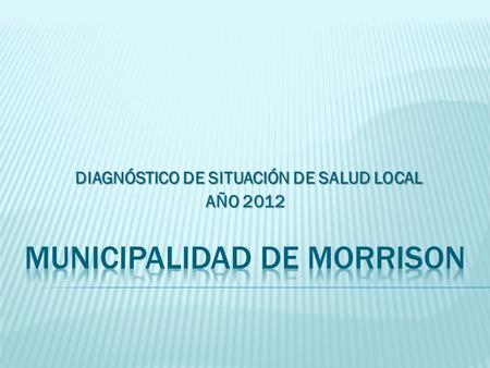 DIAGNÓSTICO DE SITUACIÓN DE SALUD LOCAL DIAGNÓSTICO DE SITUACIÓN DE SALUD LOCAL AÑO 2012.