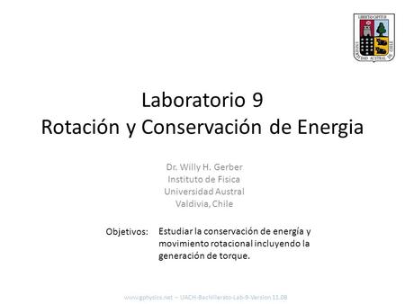 Laboratorio 9 Rotación y Conservación de Energia