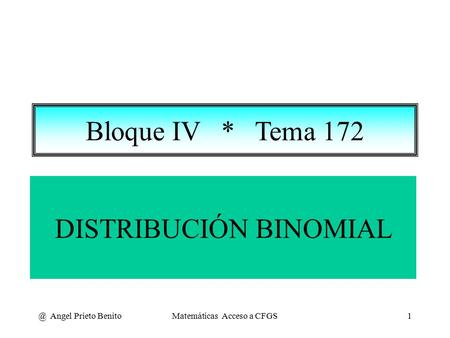 DISTRIBUCIÓN BINOMIAL