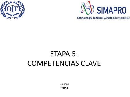 ETAPA 5: COMPETENCIAS CLAVE Junio 2014. Etapas 1. Objetivos, Organización y Clima Laboral 2. Sensibilización y Maratón de Mejoras 3. Medición Integral.