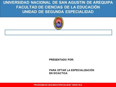 UNIVERSIDAD NACIONAL DE SAN AGUSTIN DE AREQUIPA