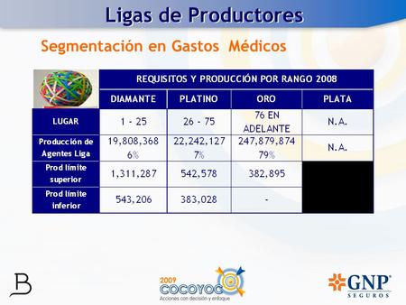 Ligas de Productores Segmentación en Gastos Médicos.