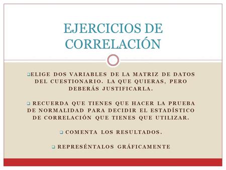 EJERCICIOS DE CORRELACIÓN