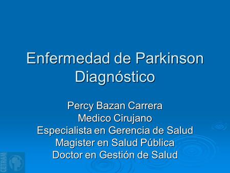 Enfermedad de Parkinson Diagnóstico