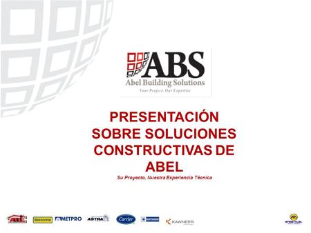 PRESENTACIÓN SOBRE SOLUCIONES CONSTRUCTIVAS DE ABEL