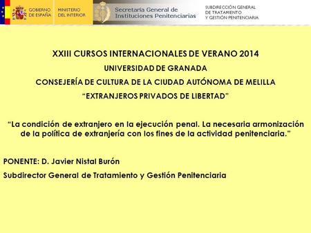XXIII CURSOS INTERNACIONALES DE VERANO 2014