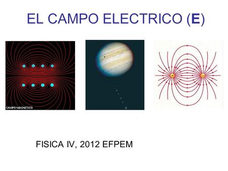 EL CAMPO ELECTRICO (E) FISICA IV, 2012 EFPEM.